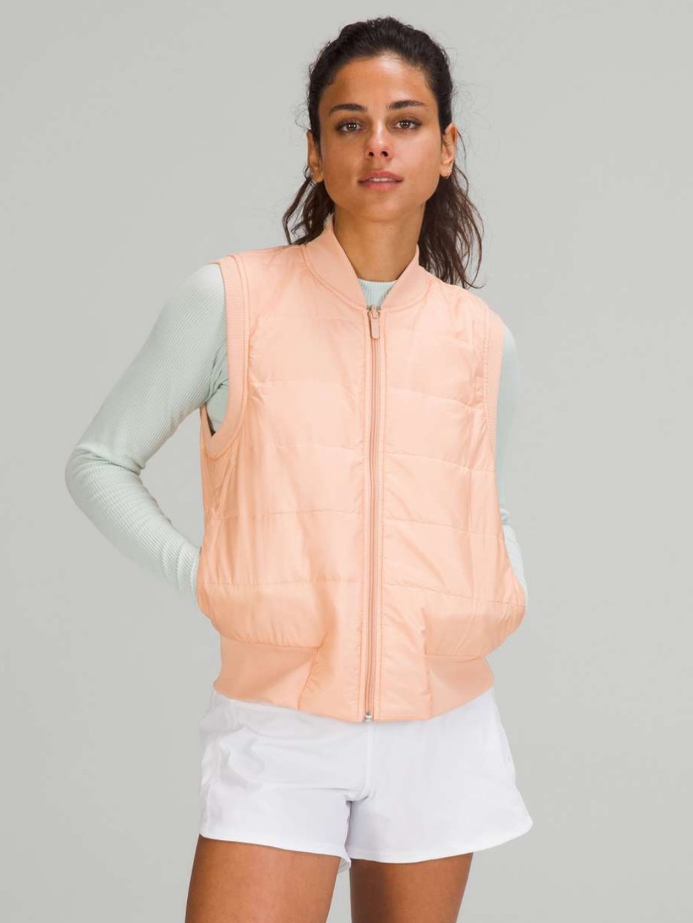 Lululemon Non-Stop Bomber Vest - Bleached Apricot - Quilted Reversible Fall